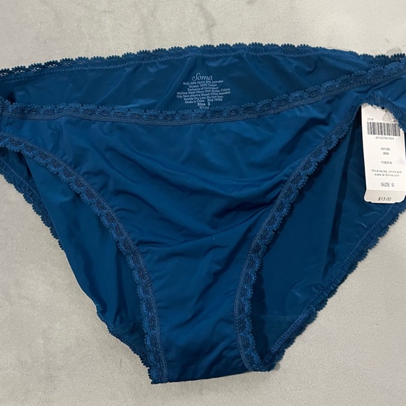 Soma Blue Bottoms with Lacy Design and Scalloped Edges - Picture 1 of 3